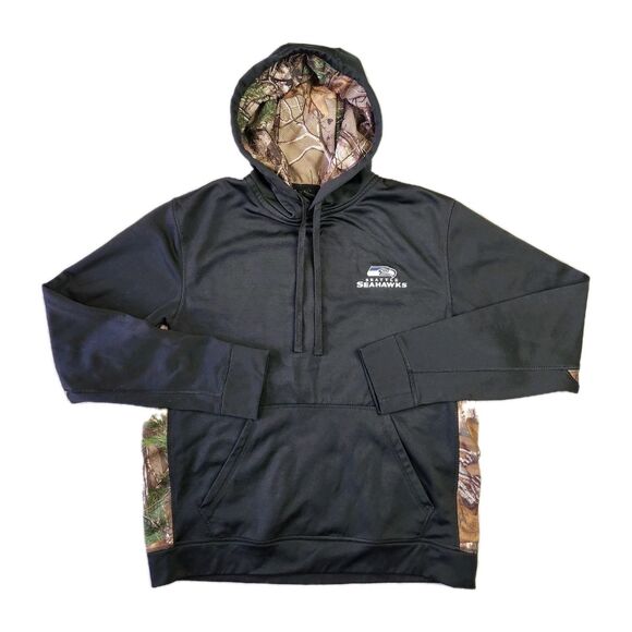 Seattle Seahawks Hoodie Mens M Embroidered Camo Football Athletic Athleisure - Picture 1 of 8